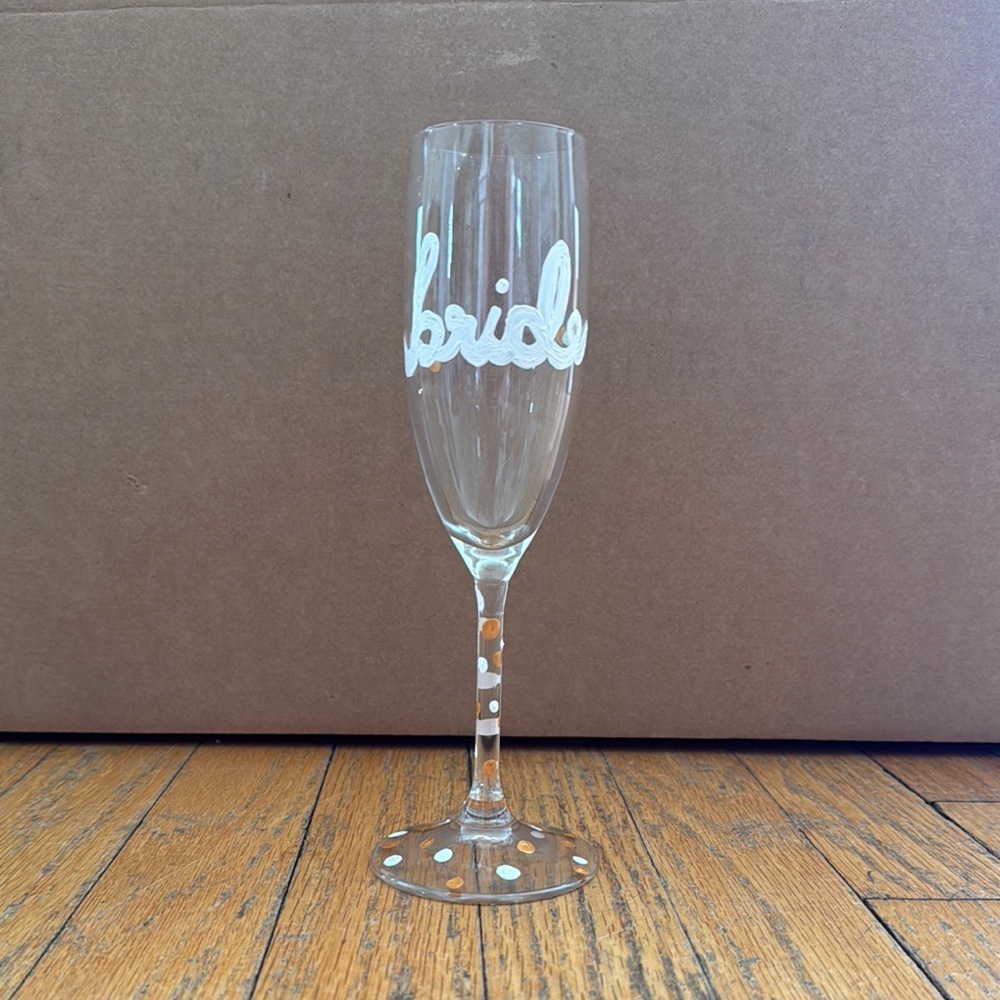 Hand-Painted Bride Champagne Glass